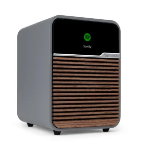 Ruark R1S Smart Radio schwarz angle mit Spotify Anzeige im Display