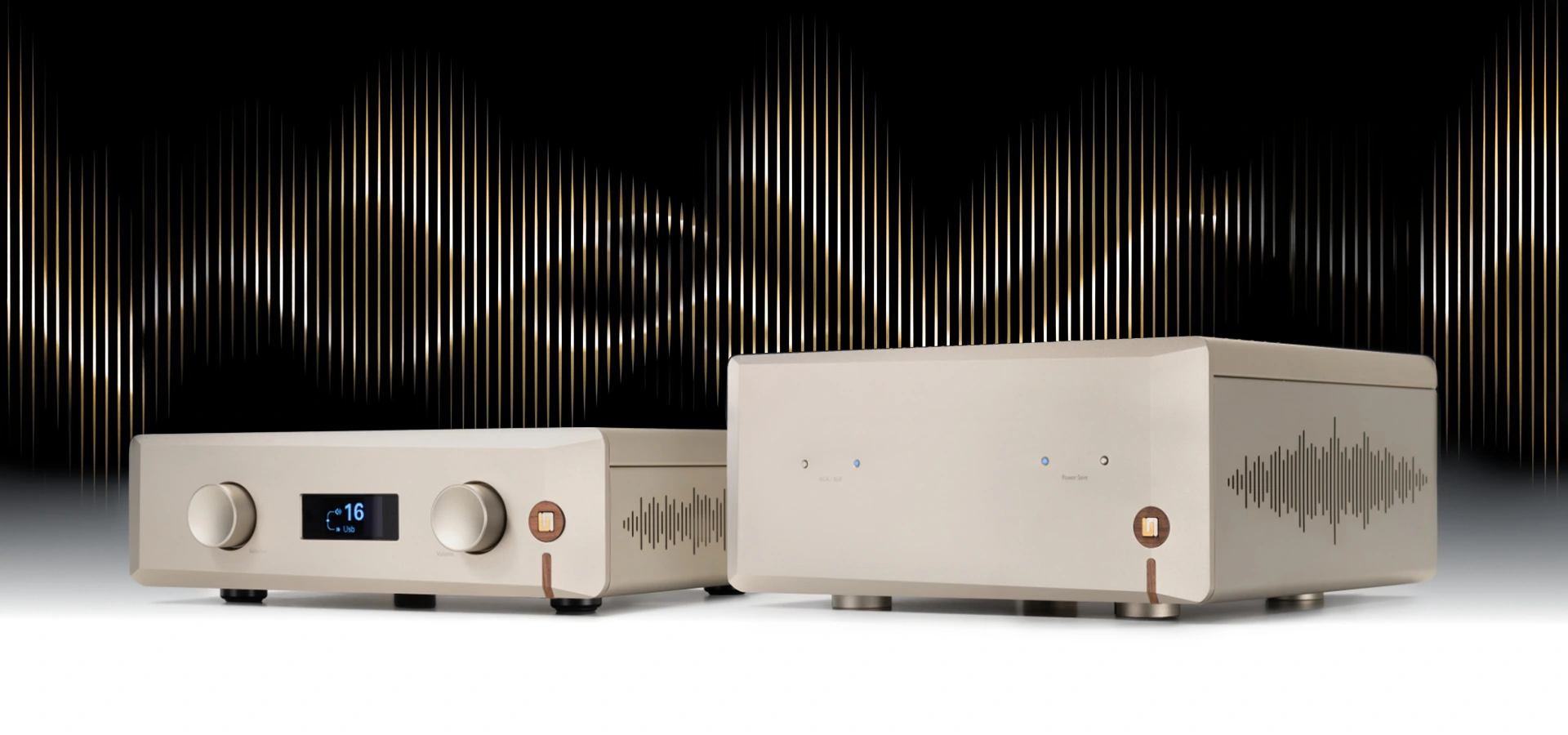 Unison Unico PRE und DM Vor- und Endverstärker Gold Velvet