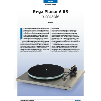 hi-fi+ | Testbericht Rega Planar 6RS
